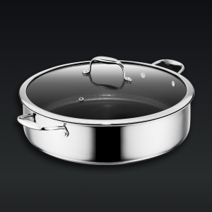 Hybrid Deep Sauté Pan with Lid, 10-QT