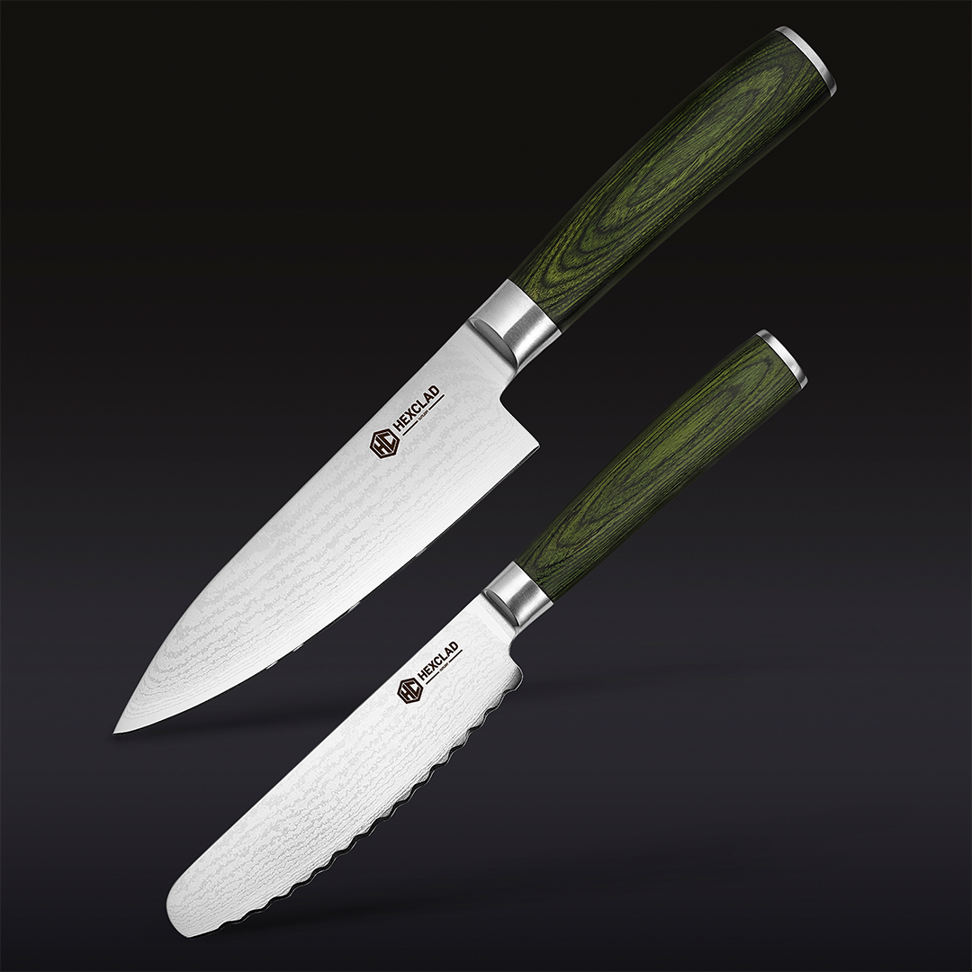 Damascus Steel Starter Knife Set, 2-pc (Espresso) - Image 2