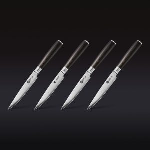 Damascus Steel Steak Knife Set, 4-pc (Espresso)
