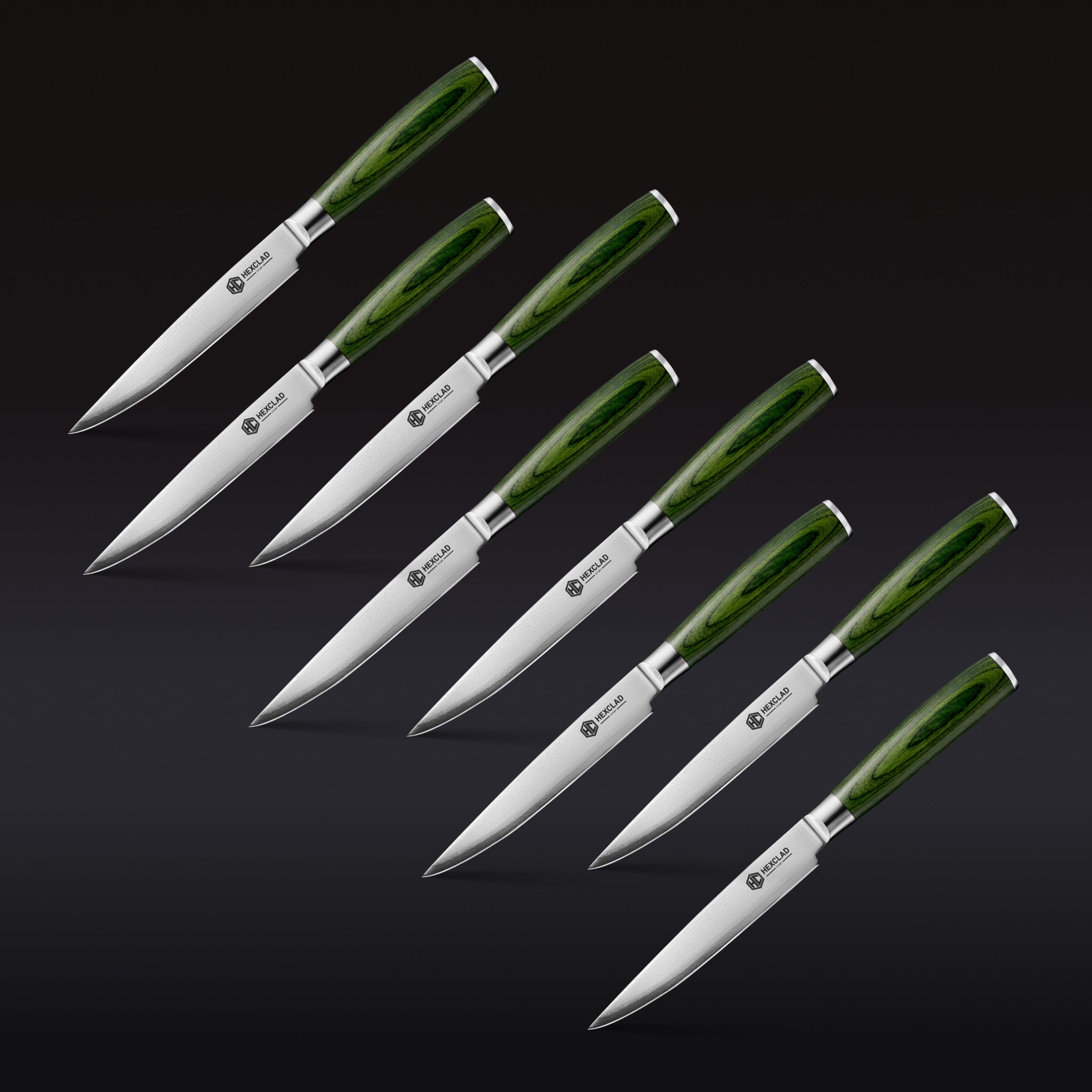 Damascus Steel Steak Knife Set, 8-pc (Espresso) - Image 6
