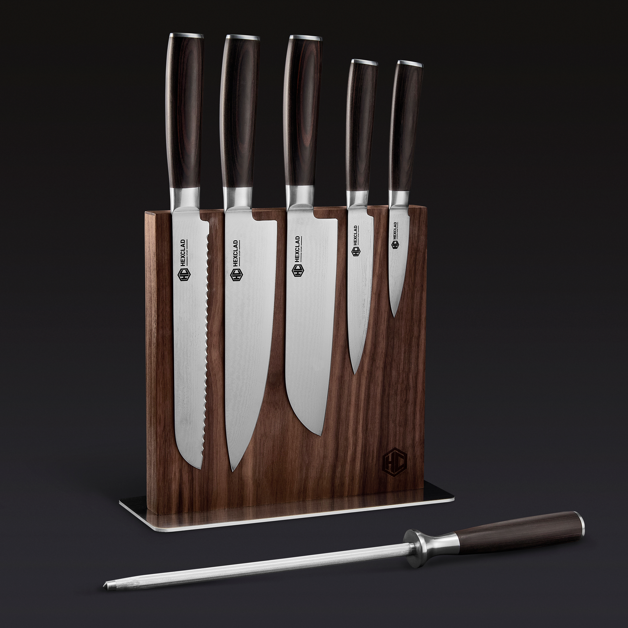 Damascus Steel Knife Set, 7-pc (Green) - Image 7
