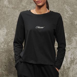 Cursive Hexclad Women’s Long-Sleeve T-Shirt — XS