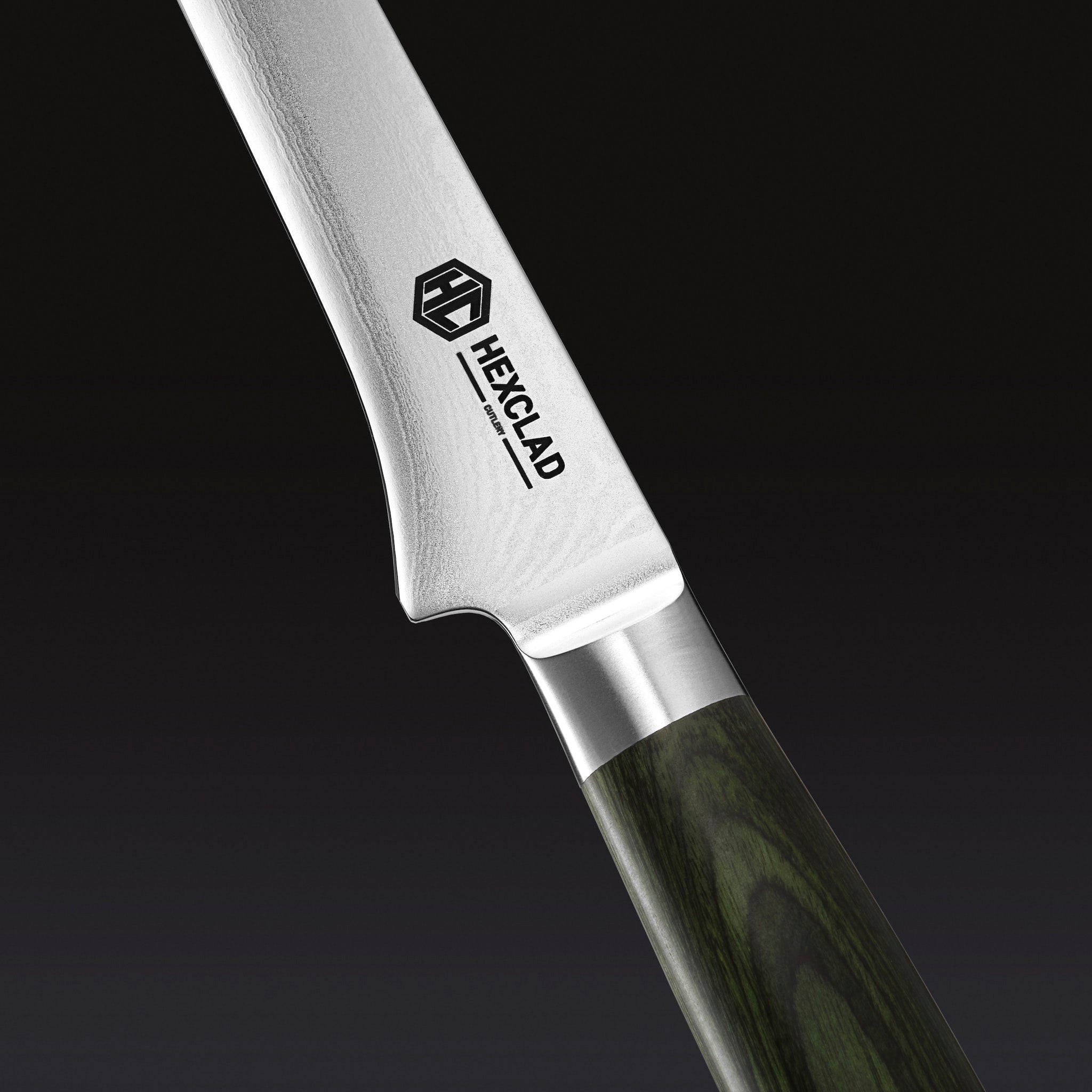 Damascus Steel Boning & Fillet Knife, 6" (Green) - Image 2