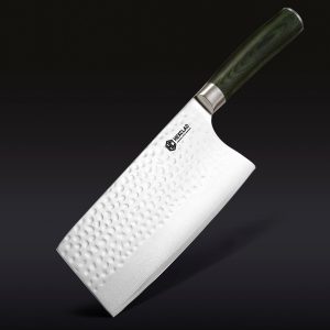 Damascus Steel Cleaver, 7" (Green)