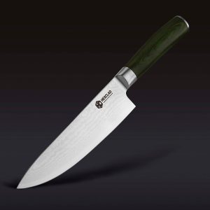Damascus Steel Chef's Knife, 8" (Green)