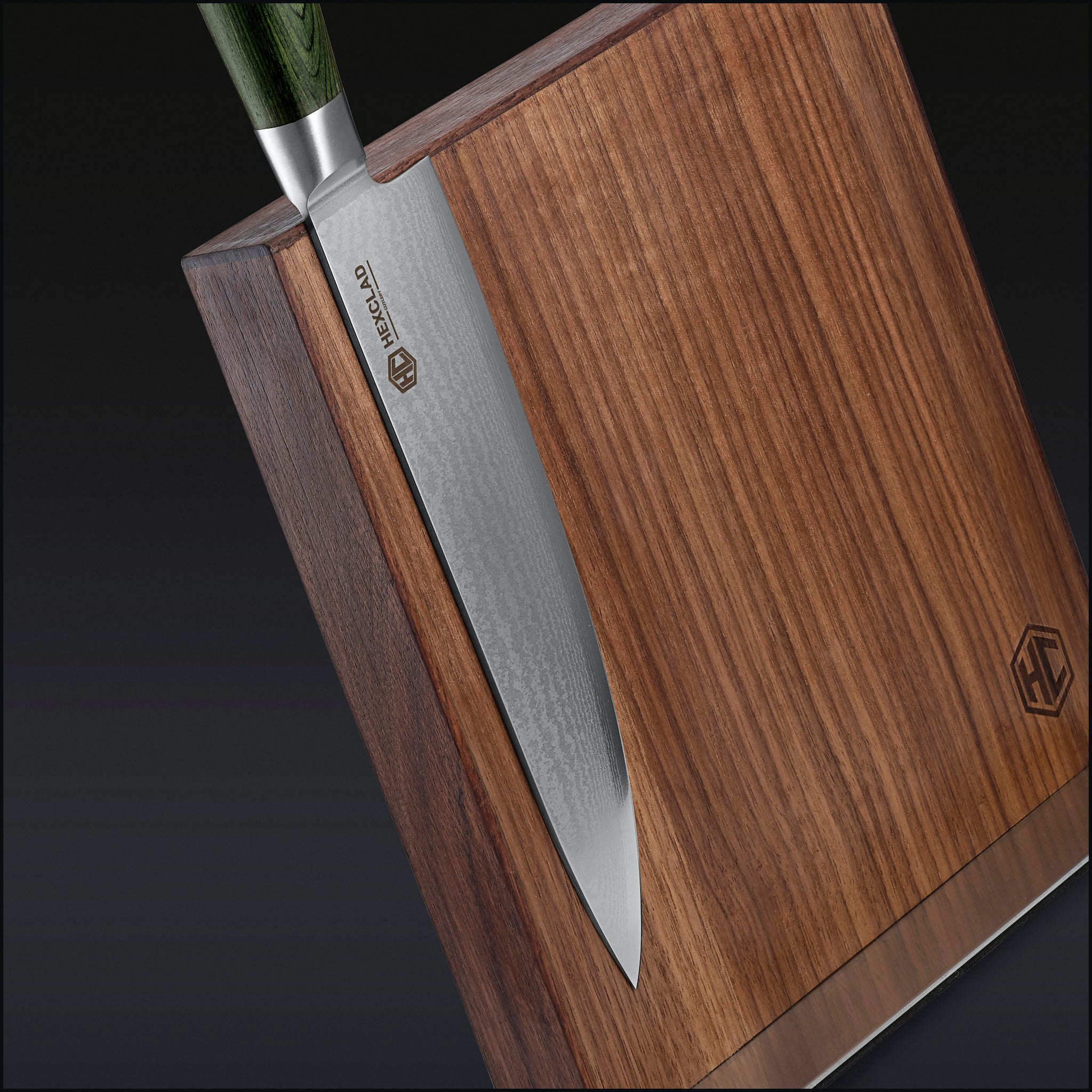 Damascus Steel Knife Set, 7-pc (Green) - Image 2
