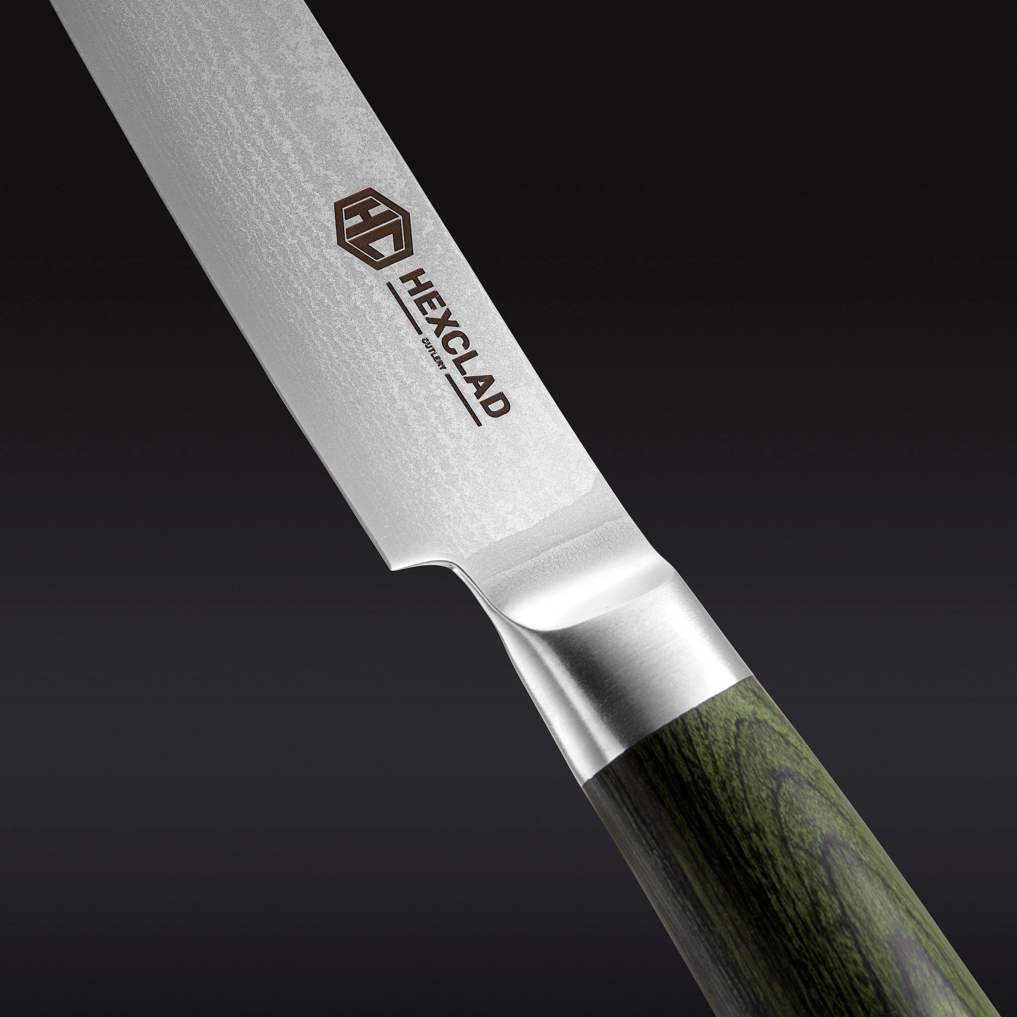 Damascus Steel Utility Knife, 5" (Green) - Image 2