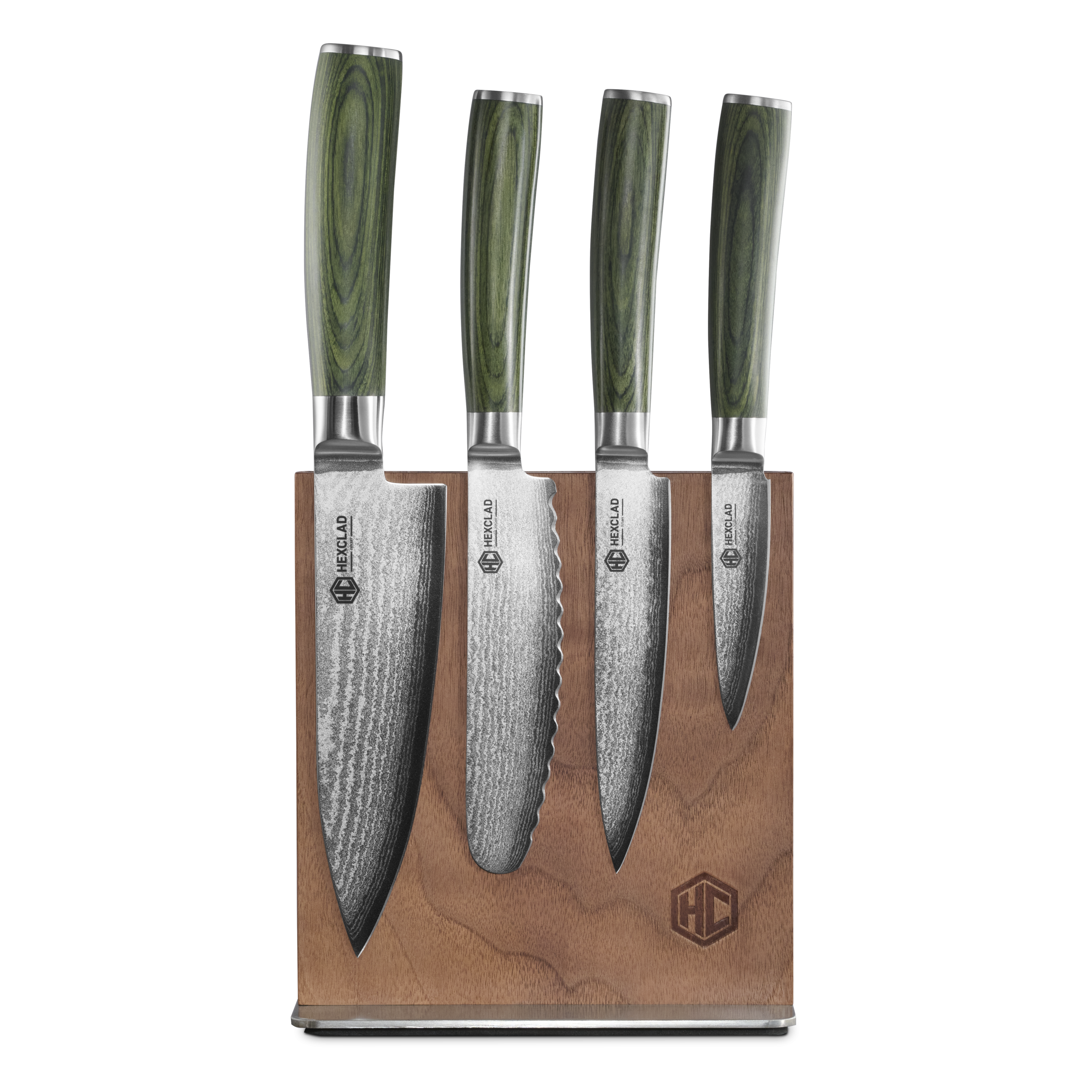 Damascus Steel Studio Knife Set, 5-pc (Green) - Image 2